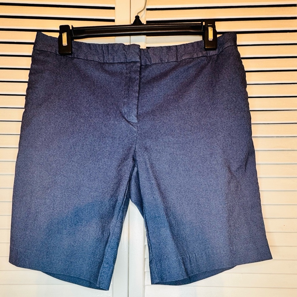 💋 Mario Serrani Italy Size 6 Classic Women's Blue Pull-On Stretch Shorts EUC